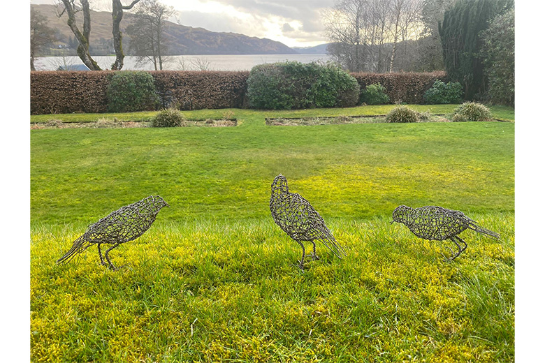 Three Little Birds which were commissioned for the same garden as the Heron sculpture